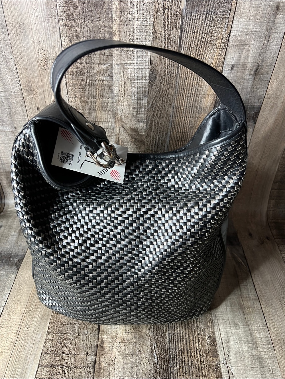 Coach Park Avery Woven Black Woven Shoulder Hobo Bag - Picture 5 of 10